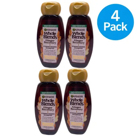 Garnier Whole Blends Ginger Recovery Strengthening Shampoo 12.5oz 4 Pack New