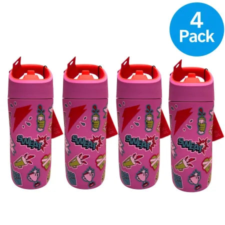 Gatorade Kids Insulated Straw Bottle 12 oz Pink 4 Pack - New durable bottles with straws for children