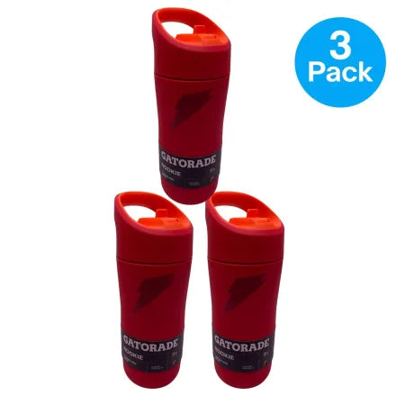 Gatorade Rookie 12oz red stainless steel water bottle 3-pack with durable insulated design