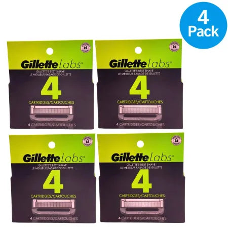 GilletteLabs Razor Blade Refills - 4 Cartridges Pack product packaging displayed on white background