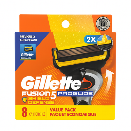 Gillette Fusion5 ProGlide Shield Defense 8 Cartridges - 1 Pack - New