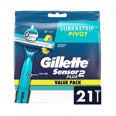 Gillette Sensor2 Plus Razors 21ct 1 Pack New