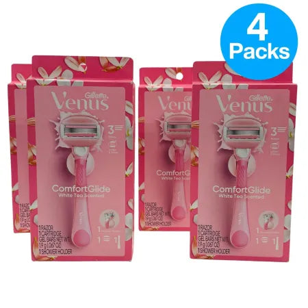 Gillette Venus ComfortGlide White Tea Razor 1 Count – 4 Pack New