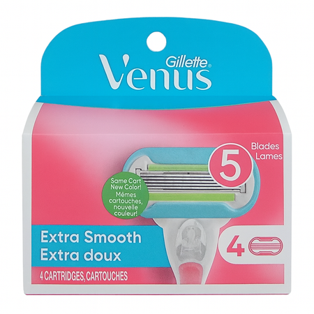 Gillette Venus Extra Smooth 5 Blade Razor Cartridges 4 Ct – New