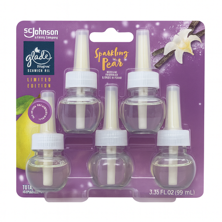 Glade Sparkling Pear Scented Oil Plug-Ins 0.33 oz - 5 ct - New