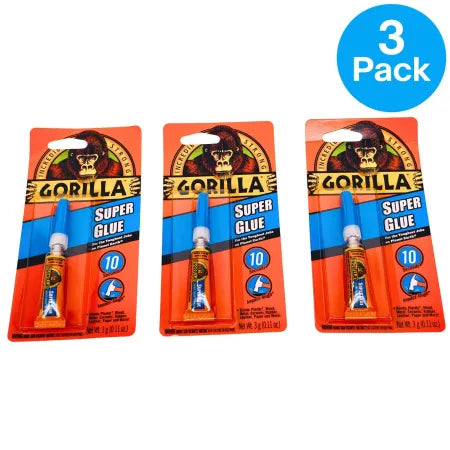 Gorilla Super Glue 3g 3 Pack Impact-Tough Fast Drying Adhesive product packaging