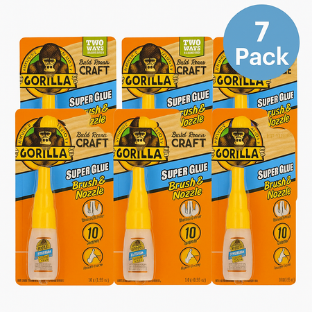Gorilla Super Glue Brush & Nozzle 10g (7 Pack) New