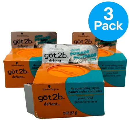 Got2b Defiant Shine Pomade 2 oz each 3 Pack New