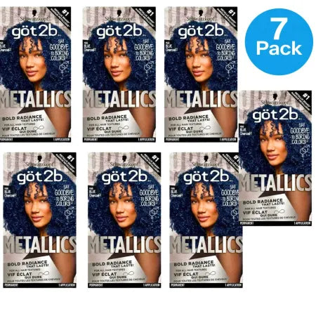 Got2b Metallics M66 Blue Charcoal Permanent Hair Dye 7 Pack – New