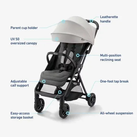Graco Ready2Jet Compact Stroller with automatic fold in Haines Fashion pattern