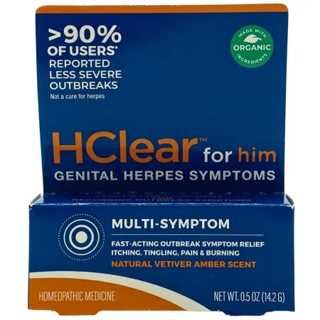 HClear for Him Genital Herpes Symptoms Relief 0.5 oz Fast-Acting Balm 03/2026