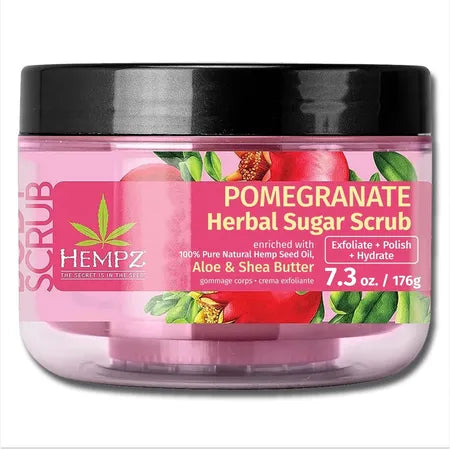 HEMPZ Sugar Body Scrub - Pomegranate - All Natural Exfoliating Shea Butter, Sugar, and Salt - For Women, Men, and Teens 7.3 - fl oz 1