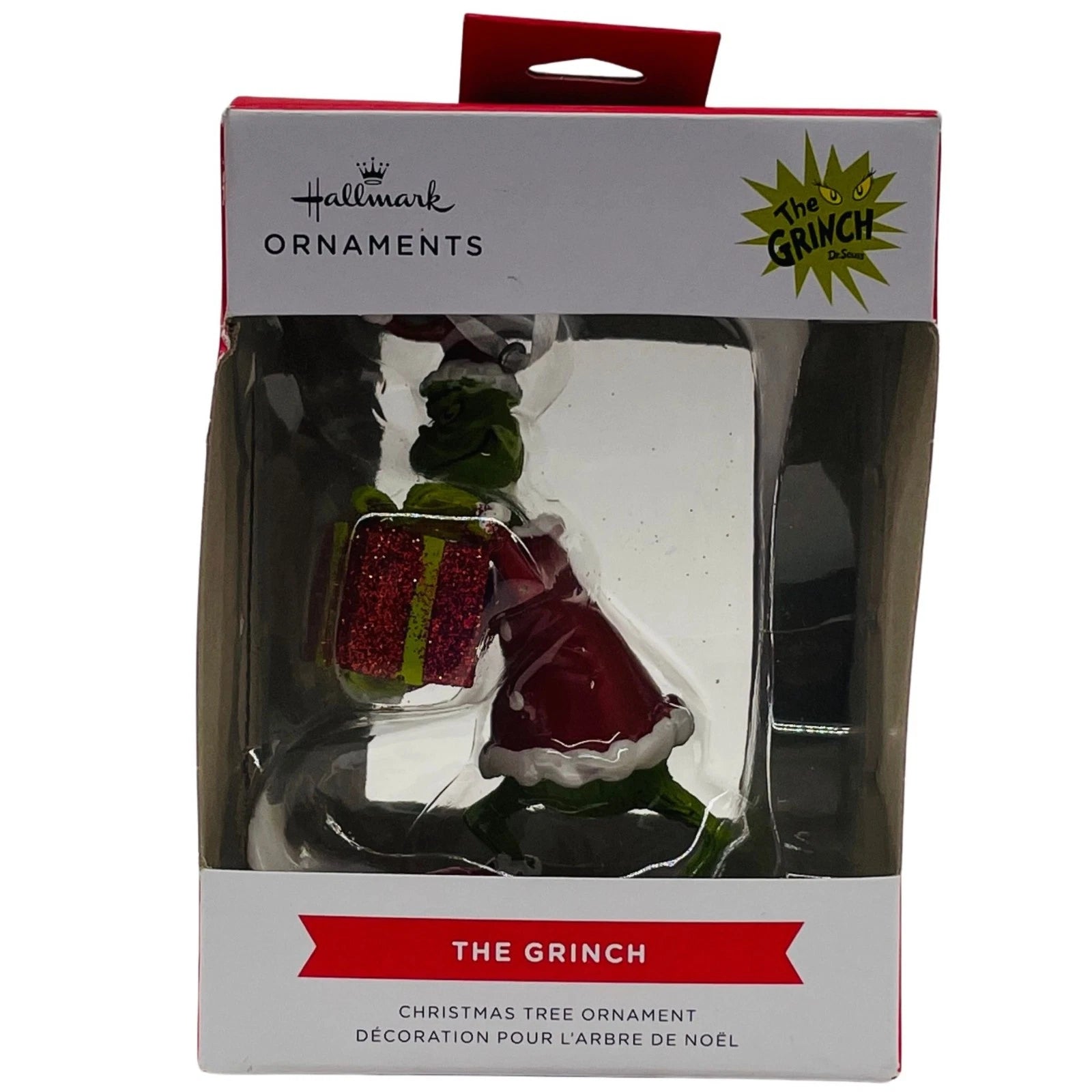 Hallmark The Grinch Santa with Gift Christmas Ornament 1 Pack New