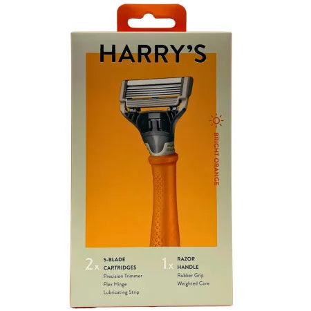 Harry’s Bright Orange Razor Set + 2 Precision 5-Blade Cartridges – New