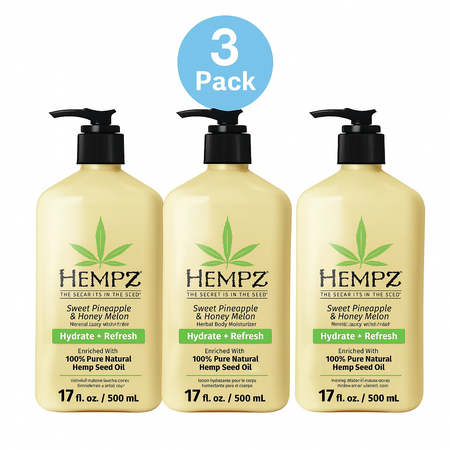Hempz Sweet Pineapple & Honey Melon Moisturizer 17oz 3 Pack New