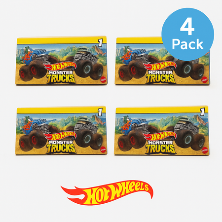 Hot Wheels Monster Trucks 1:64 Scale Assorted Models 4 Pack New
