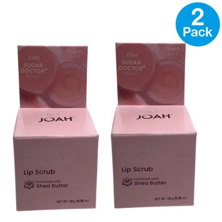 JOAH Sugar Doctor+ Peach Lip Scrub 2 Pack - gentle exfoliating lip treatment