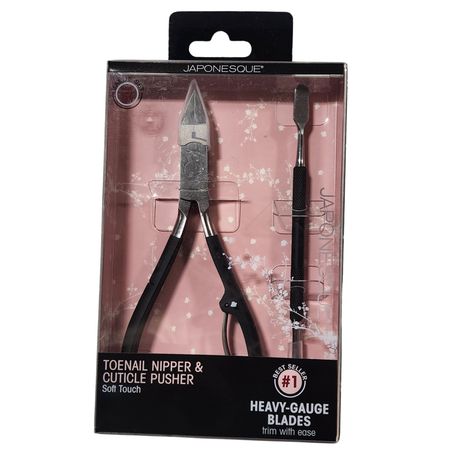 Japonesque Toenail Nipper & Cuticle Pusher Set New