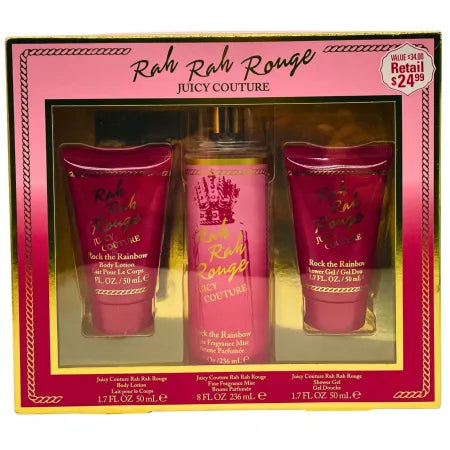 Juicy Couture Rah Rah Rouge Gift Set 3pc – 8 fl oz & 1.7 oz – New