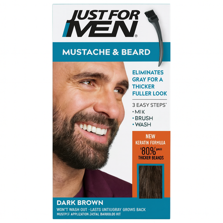 Just For Men Mustache & Beard Dark Brown 1 Pack New 1