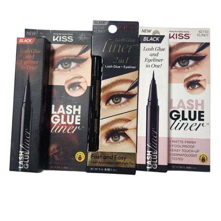 KISS Lash Glue Liner Black 2-in-1 Eyeliner & Lash Adhesive – New