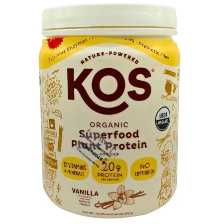 KOS Organic Superfood Plant Protein Vanilla 13.05 oz – New
