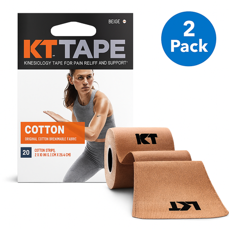 KT Tape Cotton Beige 20 Strips 2 Pack New