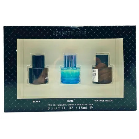 Kenneth Cole Black, Blue & Vintage Black Eau de Toilette 3×0.5 fl oz Gift Set