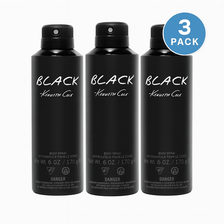Kenneth Cole Black Body Spray 6oz 3 Pack New