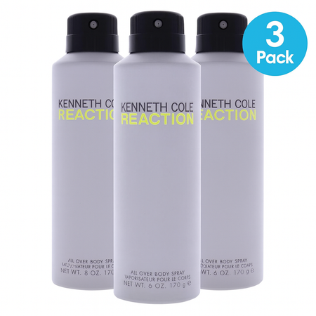 Kenneth Cole Reaction Body Spray 6 oz 3 Pack New