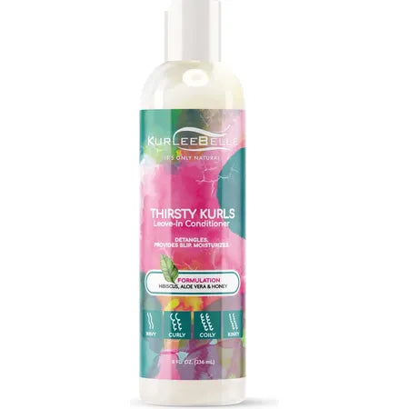 Kurlee Belle Thirsty Kurls Leave In Conditioner, 8 fl oz, Moisturizing, Detangling, All Hair Types 1