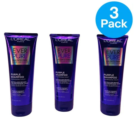 L’Oréal EverPure Purple Shampoo 6.8 fl oz 3 Pack New