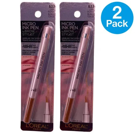 L'Oréal Micro Ink Pen Brow Stylist #633 Dark Blonde 2 Pack New