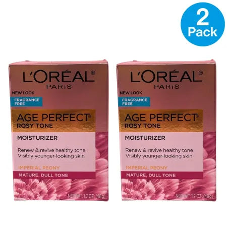 L'Oreal Age Perfect Rosy Tone Anti-Aging Moisturizer 2 Pack 1.7oz bottles for mature skin