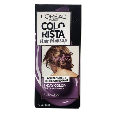L'Oreal Colorista Hair Makeup in Lilac 500, 1 fl oz bottle for temporary hair coloring