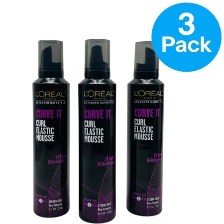 L’Oreal Curve It Curl Elastic Mousse 8.3 oz 3 Pack New