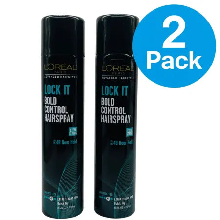 L’Oreal Lock It Bold Control Hairspray 8.25 oz 2 Pack New