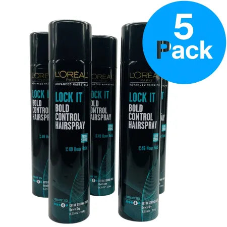 L’Oreal Lock It Bold Control Hairspray 8.25 oz 5 Pack New