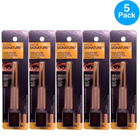 L’Oreal Matte Signature Liquid Eyeliner 700 Black Vivid Matte Finish – 5 Pack