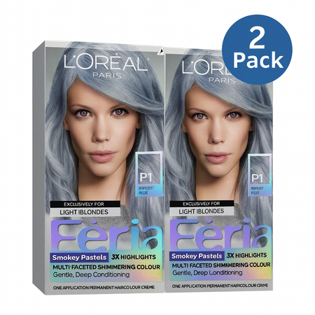 L'Oreal Paris Feria Smokey Blue P1 Hair Color 2 Pack New