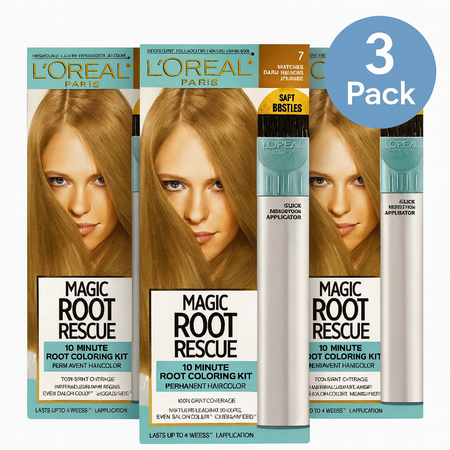 L'Oreal Paris Magic Root Rescue 7 Dark Blonde Hair Color 3 Pack New
