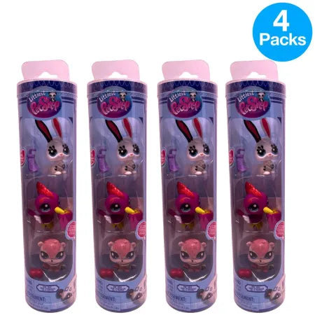 Littlest Pet Shop Pet Trio Figures Assortment 4 Pack colorful toy set by Hasbro