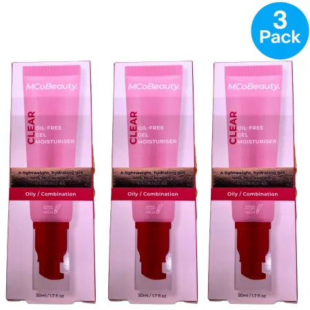 MCoBeauty Clear Oil-Free Gel Moisturiser 1.7 oz with Niacinamide - 3 Pack Bundle