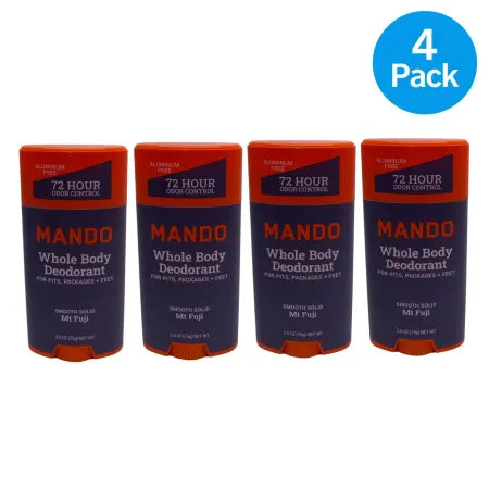 Mando Whole Body Deodorant Mt Fuji 2.6 oz Aluminum Free 4 Pack New
