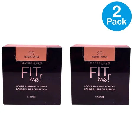 Maybelline Fit Me Loose Finishing Powder 25 Medium (2 Pack) New