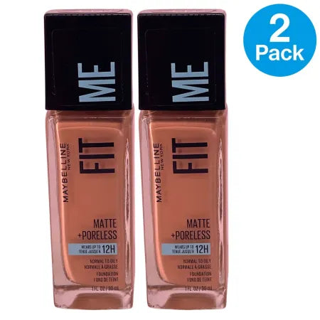 Maybelline Fit Me Matte + Poreless 112 Natural Ivory foundation 2 pack