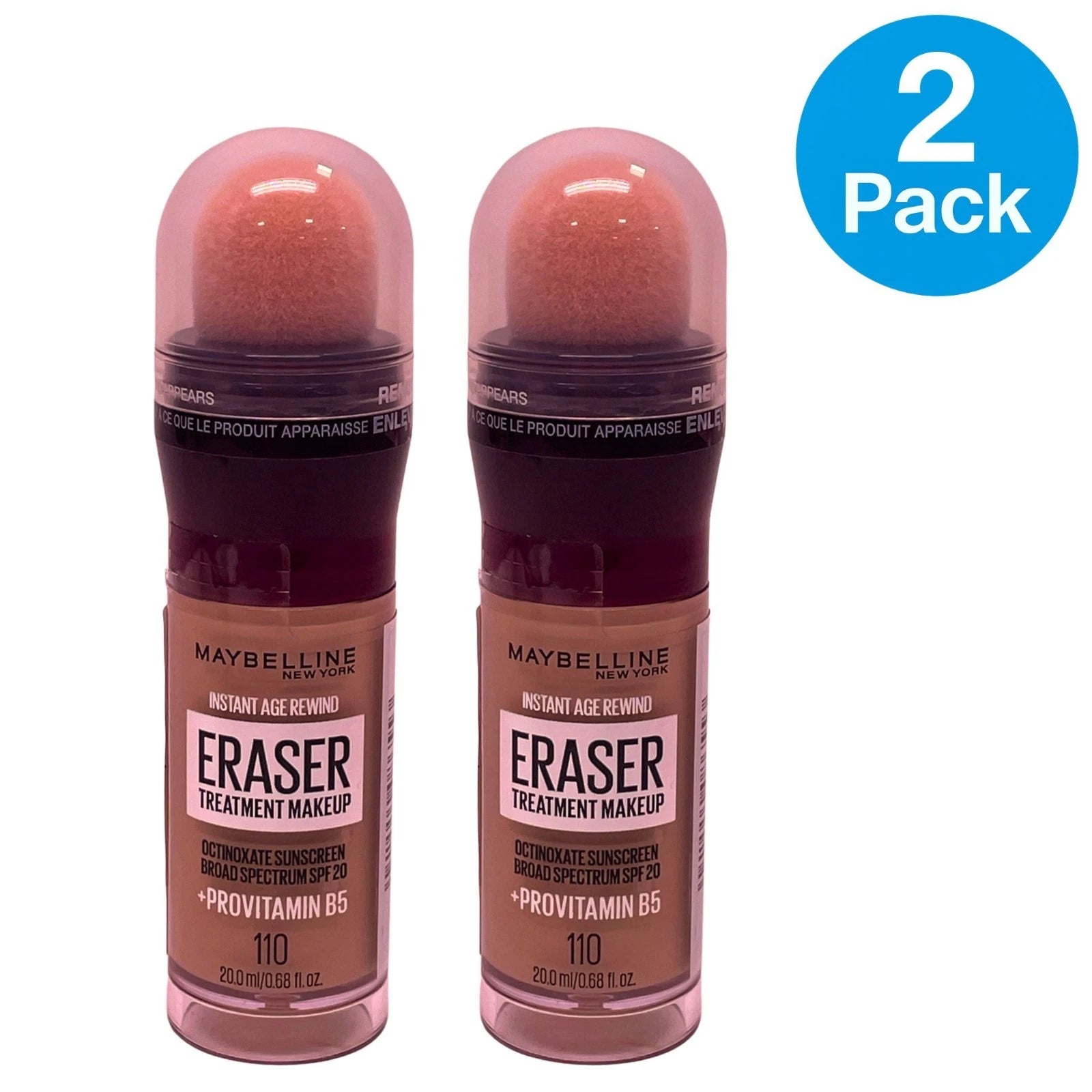 Maybelline Instant Age Rewind Foundation 0.68oz Shade 110 2 Pack New