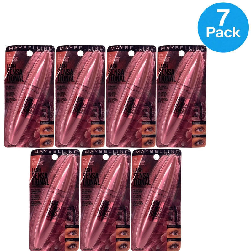 Maybelline Lash Sensational Mascara 0.32 oz Blackest Black 253 7 Pack New