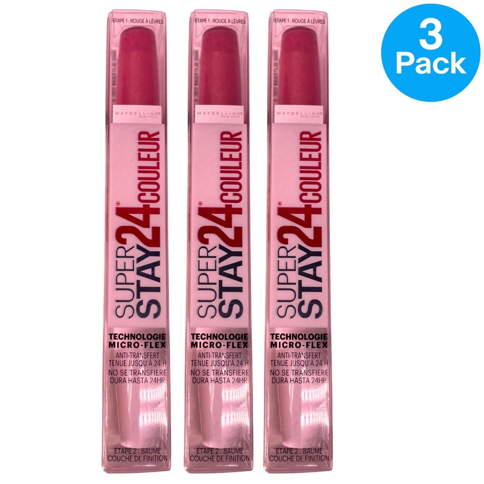 Maybelline SuperStay 24H Lip Color #110 Pearly Pink 3 Pack New