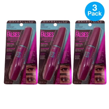 Maybelline The Falsies Mascara 280 Blackest Black 3 Pack New